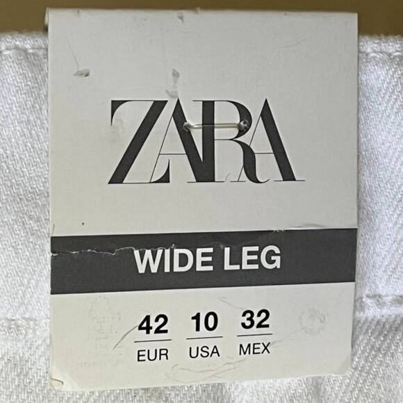 NWT ZARA Wide Leg Pleat Front Baggy Jeans  Rhinestone button  High rise SZ 10 - Picture 8 of 11